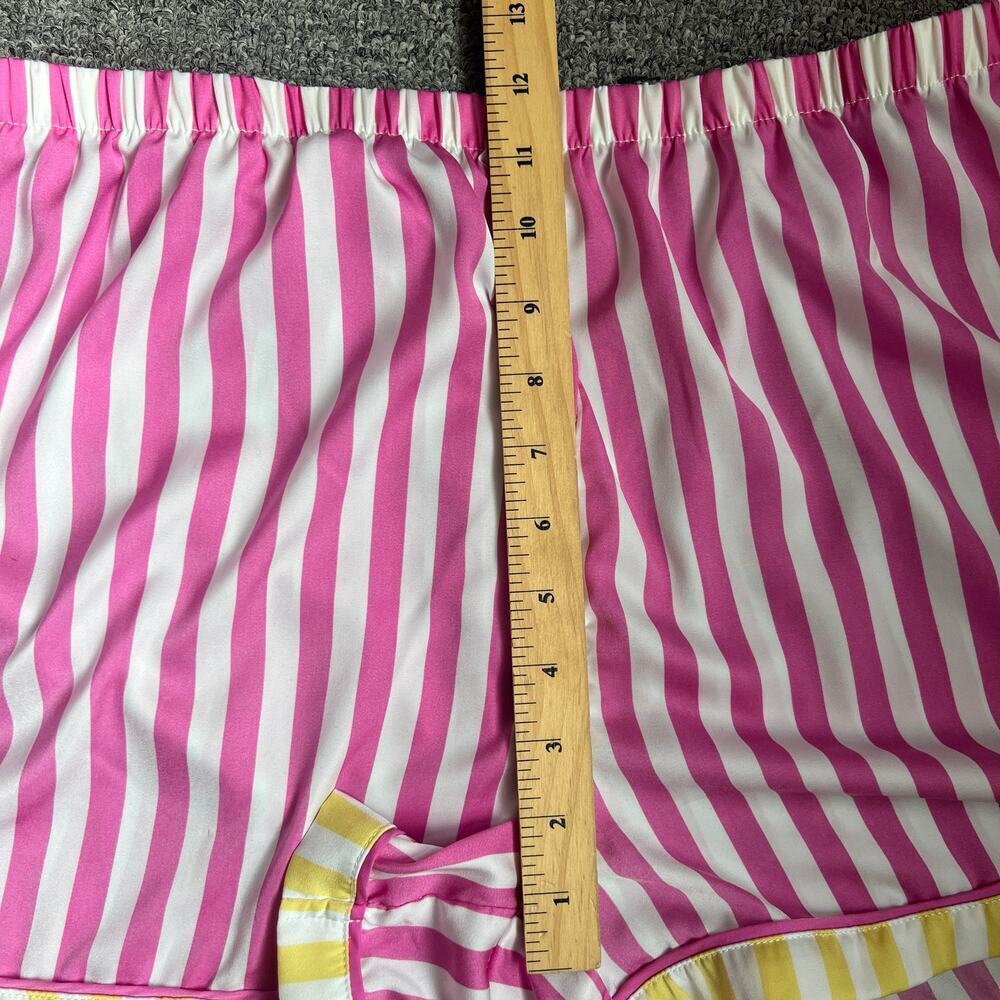Kensie Pink & White Striped Button Pajama Shorts Set XL - Picture 11 of 12
